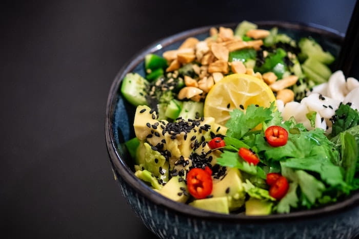 sample meals in plates